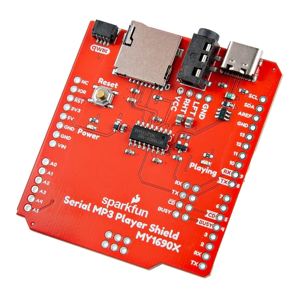 SparkFun Serial MP3 Player Shield - MY1690X-16S (Qwiic)