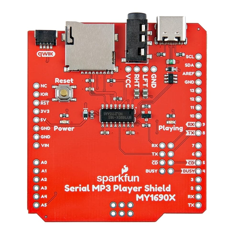 SparkFun Serial MP3 Player Shield - MY1690X-16S (Qwiic)