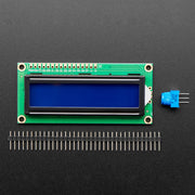 Standard LCD 16x2 + extras (white on blue) by Adafruit - The Pi Hut