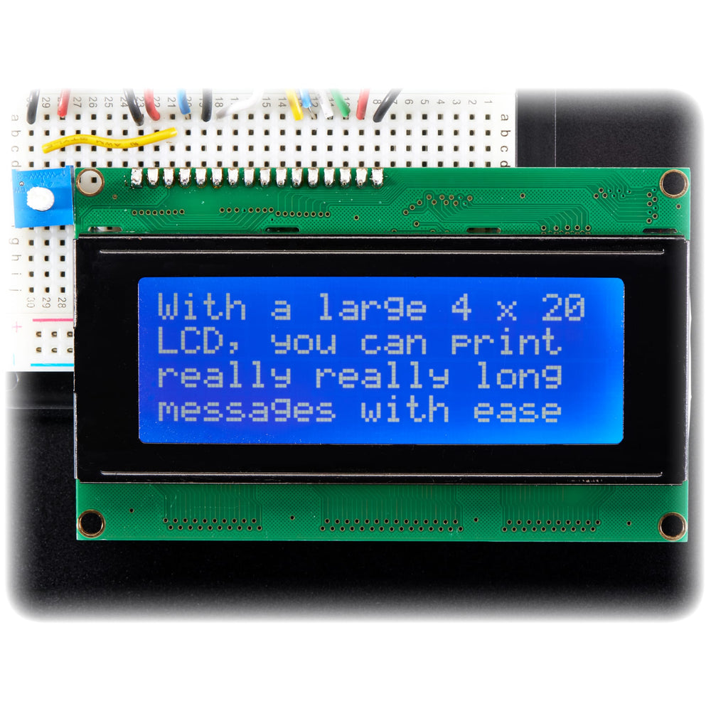 Standard LCD 20x4 + extras (white on blue) by Adafruit - The Pi Hut