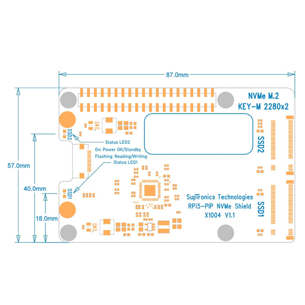 SupTronics X1004 Dual NVMe Add-on for Raspberry Pi 5 by SupTronics - The Pi Hut