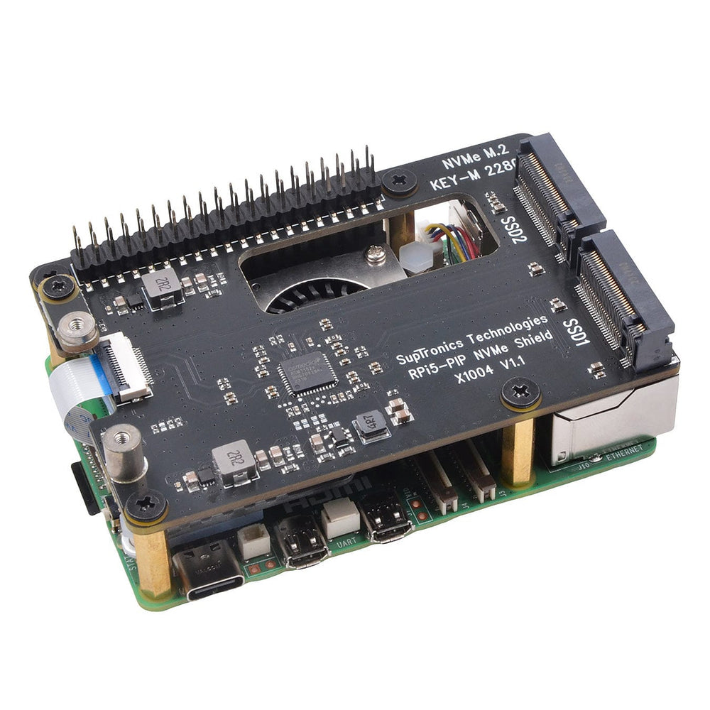 SupTronics X1004 Dual NVMe Add-on for Raspberry Pi 5 by SupTronics - The Pi Hut