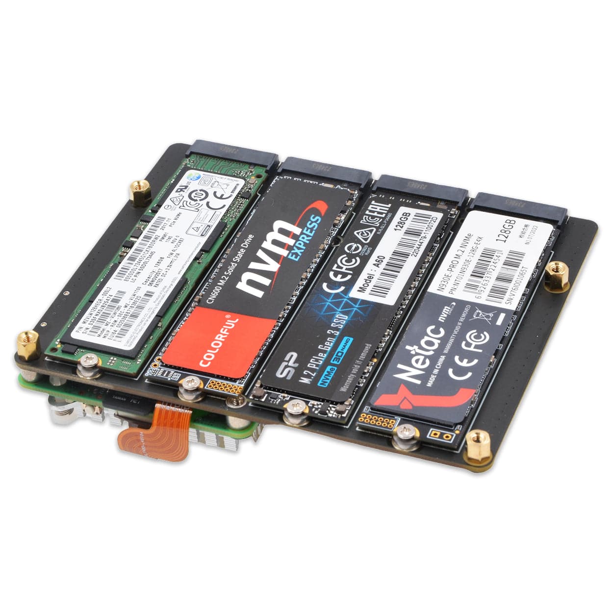 SupTronics X1011 Bottom-Mount Quad-NVMe Add-on for Raspberry Pi 5 by SupTronics - The Pi Hut