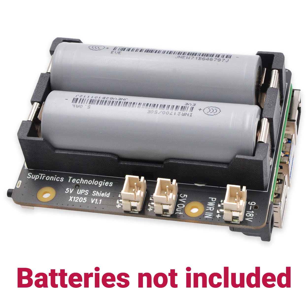 SupTronics X1205 2-Cell 21700 UPS for Raspberry Pi 5 by SupTronics - The Pi Hut