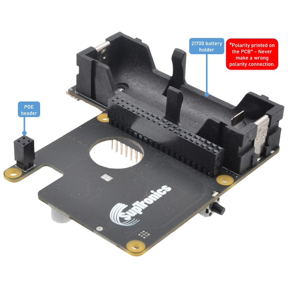 SupTronics X1207 PoE-Powered UPS HAT by SupTronics - The Pi Hut