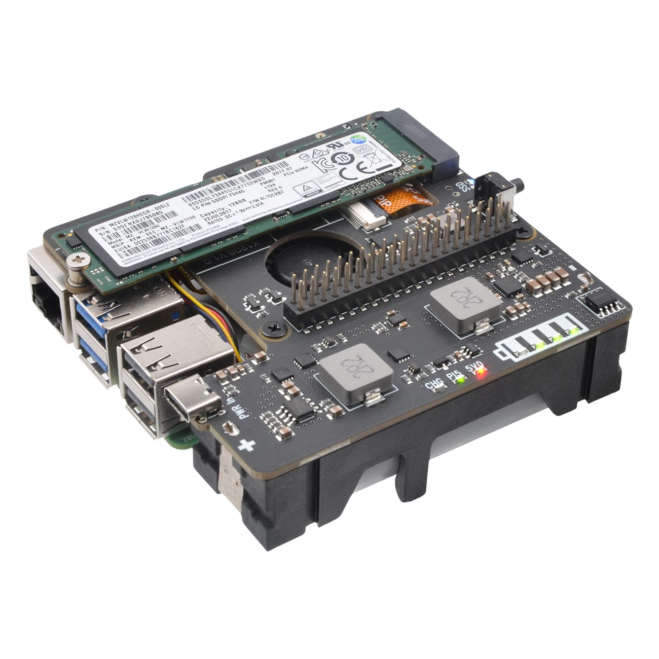 SupTronics X1208 UPS + M.2 2280 NVMe Add-on by SupTronics - The Pi Hut