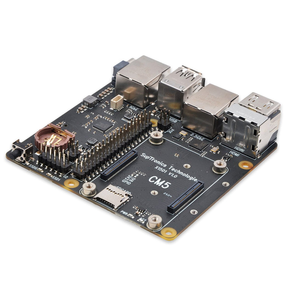 SupTronics X1501 Dual Ethernet Dual NVMe IO Board for CM5 by SupTronics - The Pi Hut