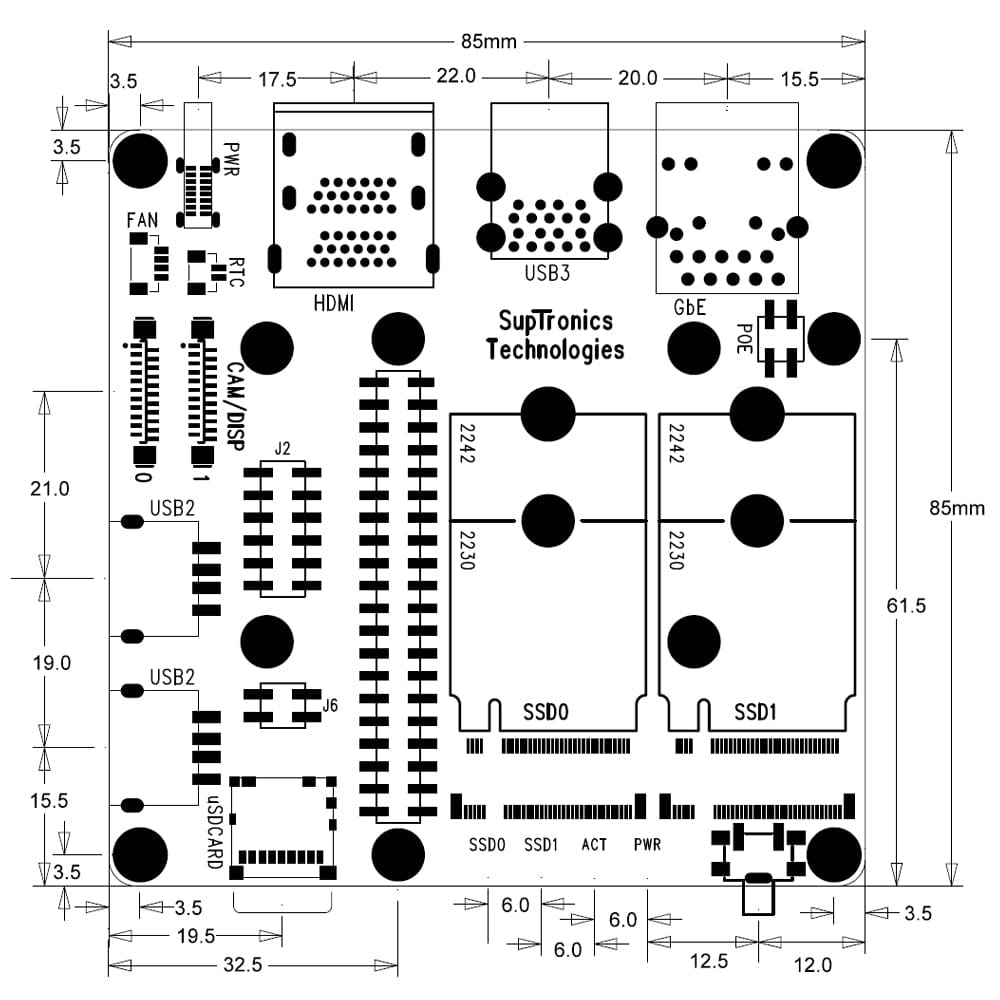 SupTronics X1507 Fanless Dual NVME IO Board for CM5 by SupTronics - The Pi Hut
