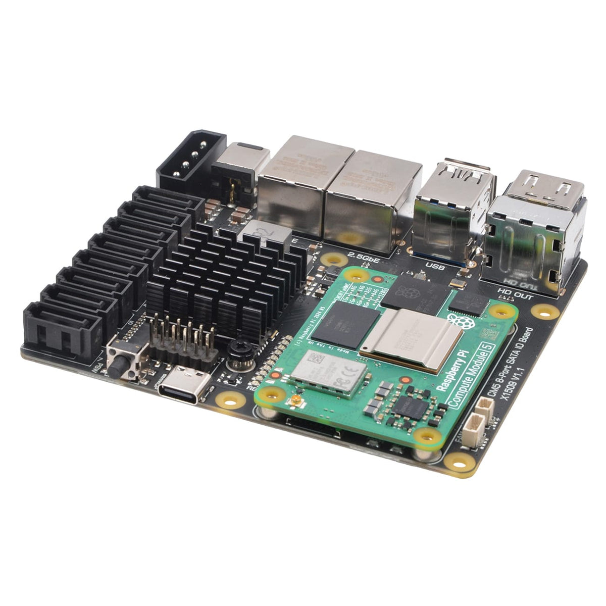SupTronics X1509 Dual Ethernet 8-Port SATA Carrier for CM5 by SupTronics - The Pi Hut