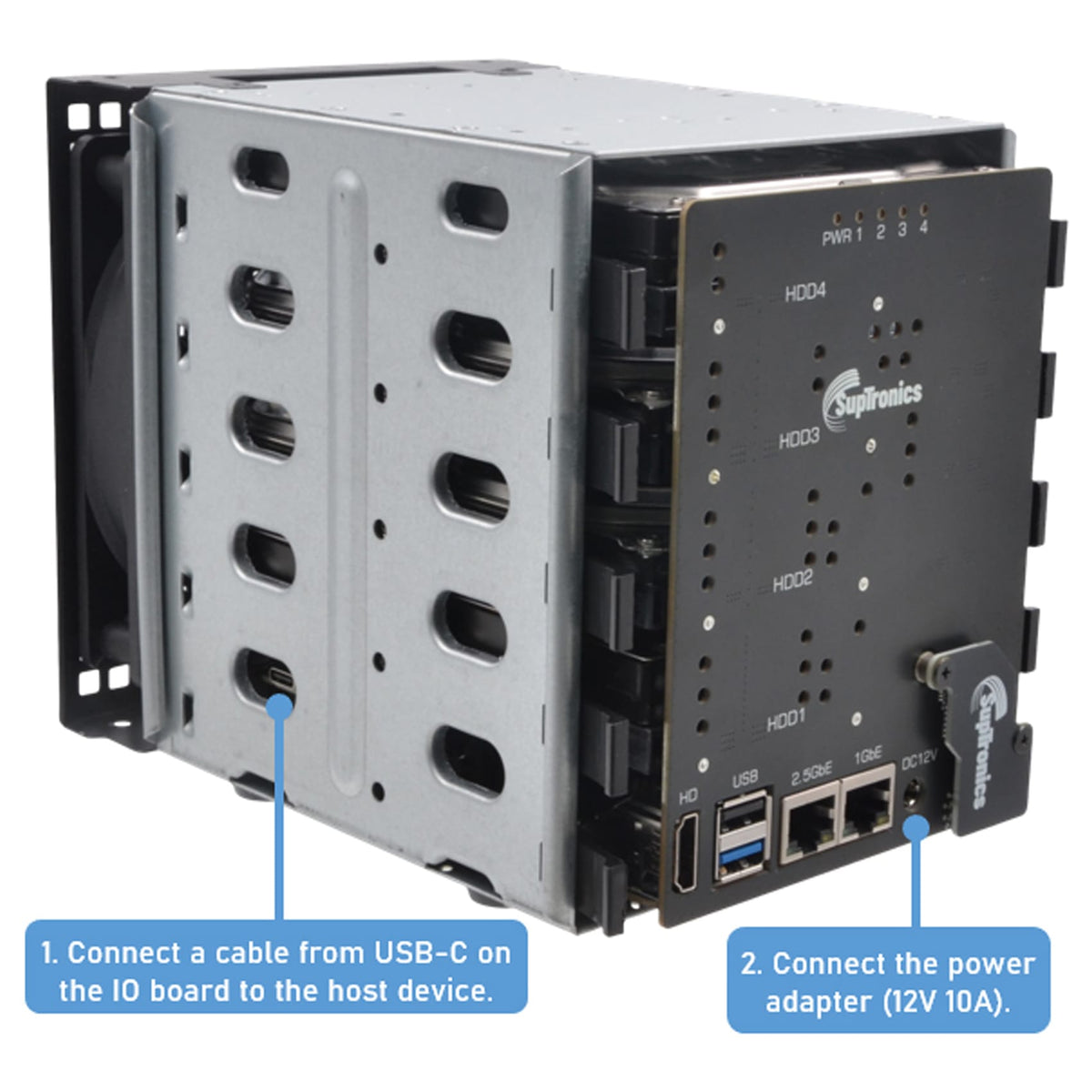 SupTronics XNAS1 NAS Carrier + Enclosure for CM5 by SupTronics - The Pi Hut