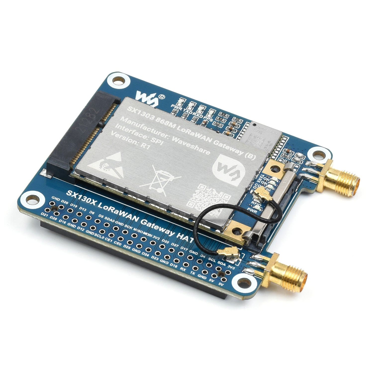 SX1303 868MHz LoRaWAN Gateway HAT for Raspberry Pi by Waveshare - The Pi Hut
