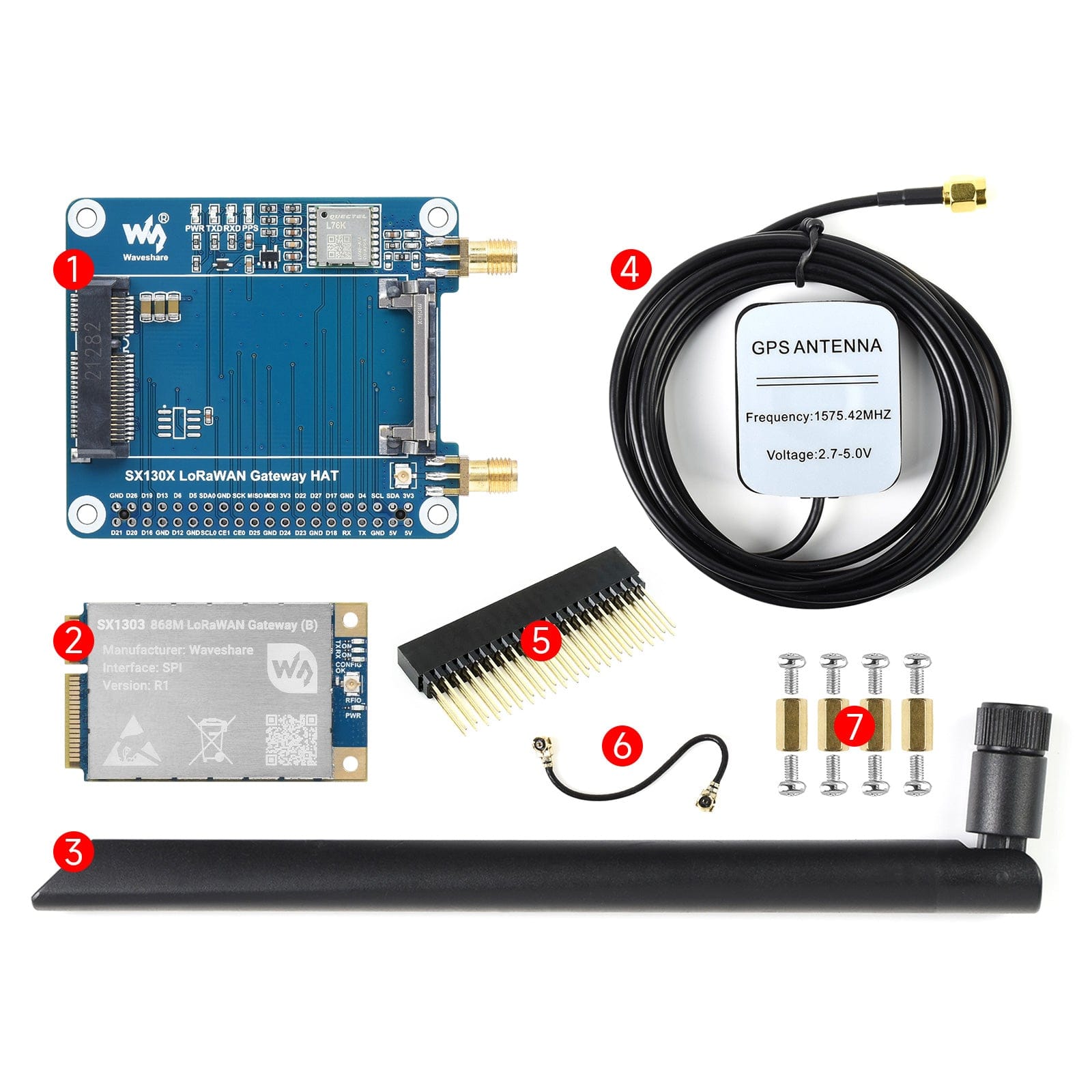 SX1303 868MHz LoRaWAN Gateway HAT for Raspberry Pi by Waveshare - The Pi Hut
