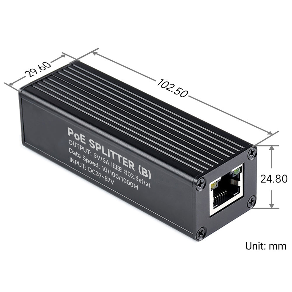 USB-C Gigabit PoE Splitter (5V 5A)