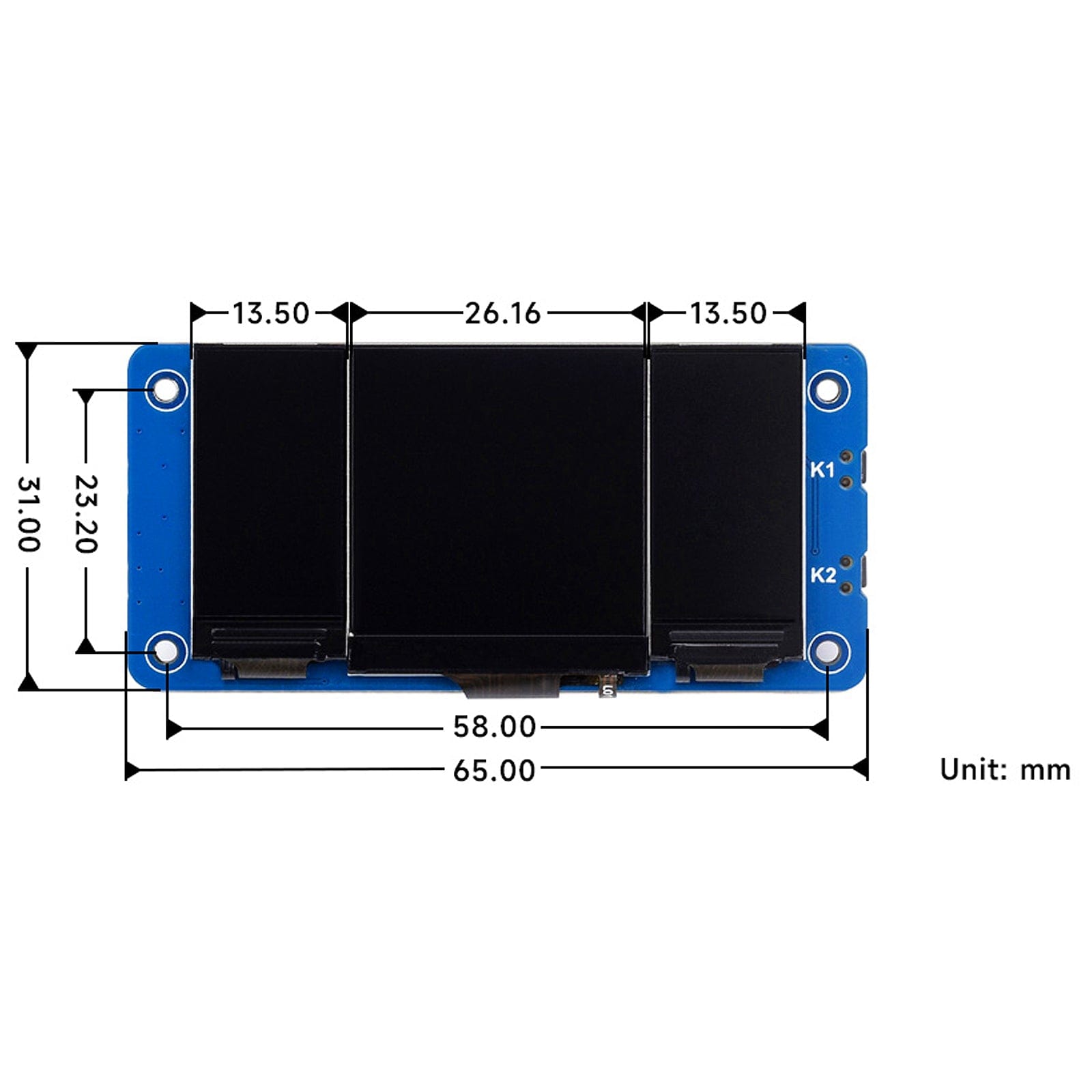 Triple IPS LCD HAT for Raspberry Pi - The Pi Hut