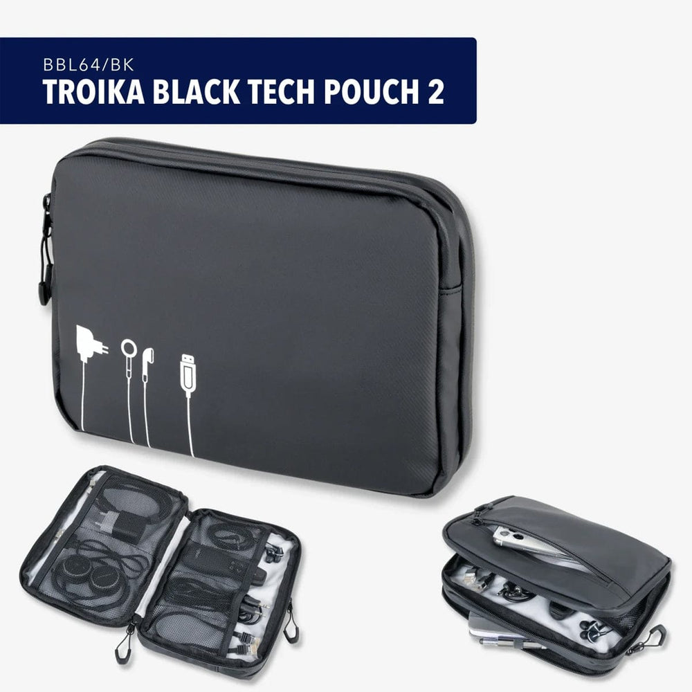 Troika Black Tech Pouch 2 by Troika - The Pi Hut