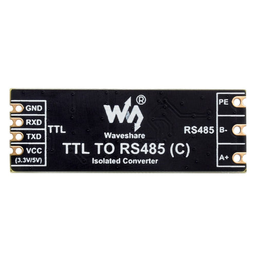 Waveshare TTL Naar RS485 (C) Converter – Galvanisch Geïsoleerd – Half-duplex – Overspanningsbeveiliging – TVS En Zelfherstellende Zekering – 3.3V Tot 5V