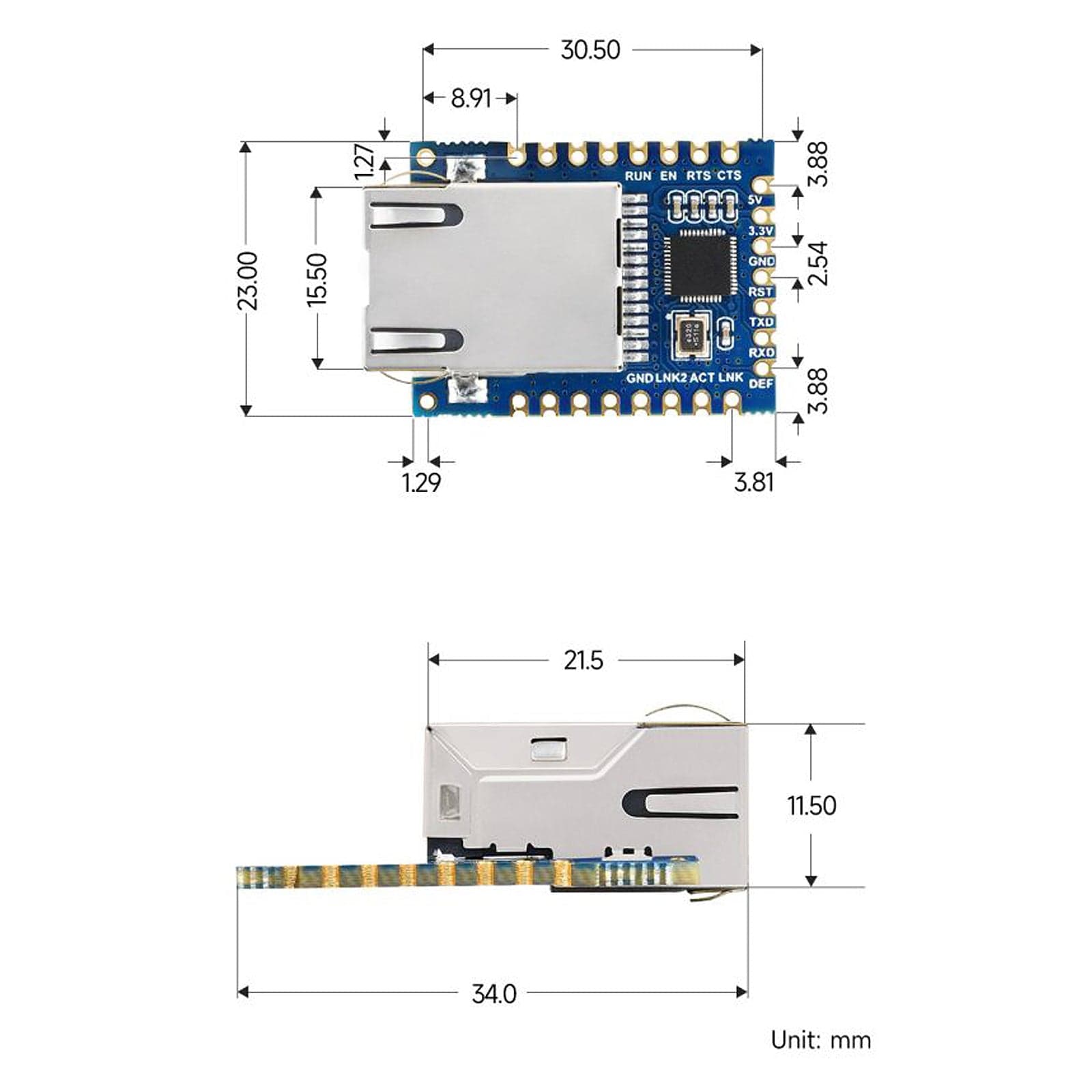 TTL UART to Ethernet Mini Module - The Pi Hut