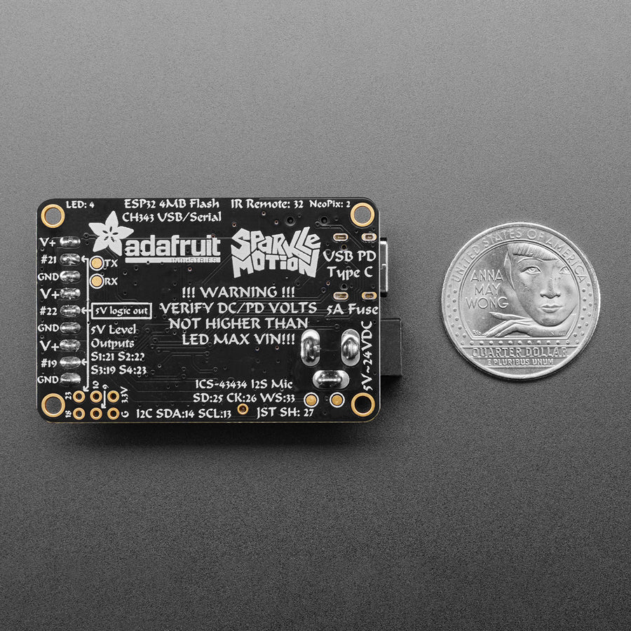 Adafruit Sparkle Motion - All-In-One WLED and xLights Board