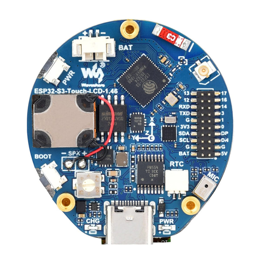 ESP32-S3 Development Board with 1.46" Round Touch Display (412 x 412)