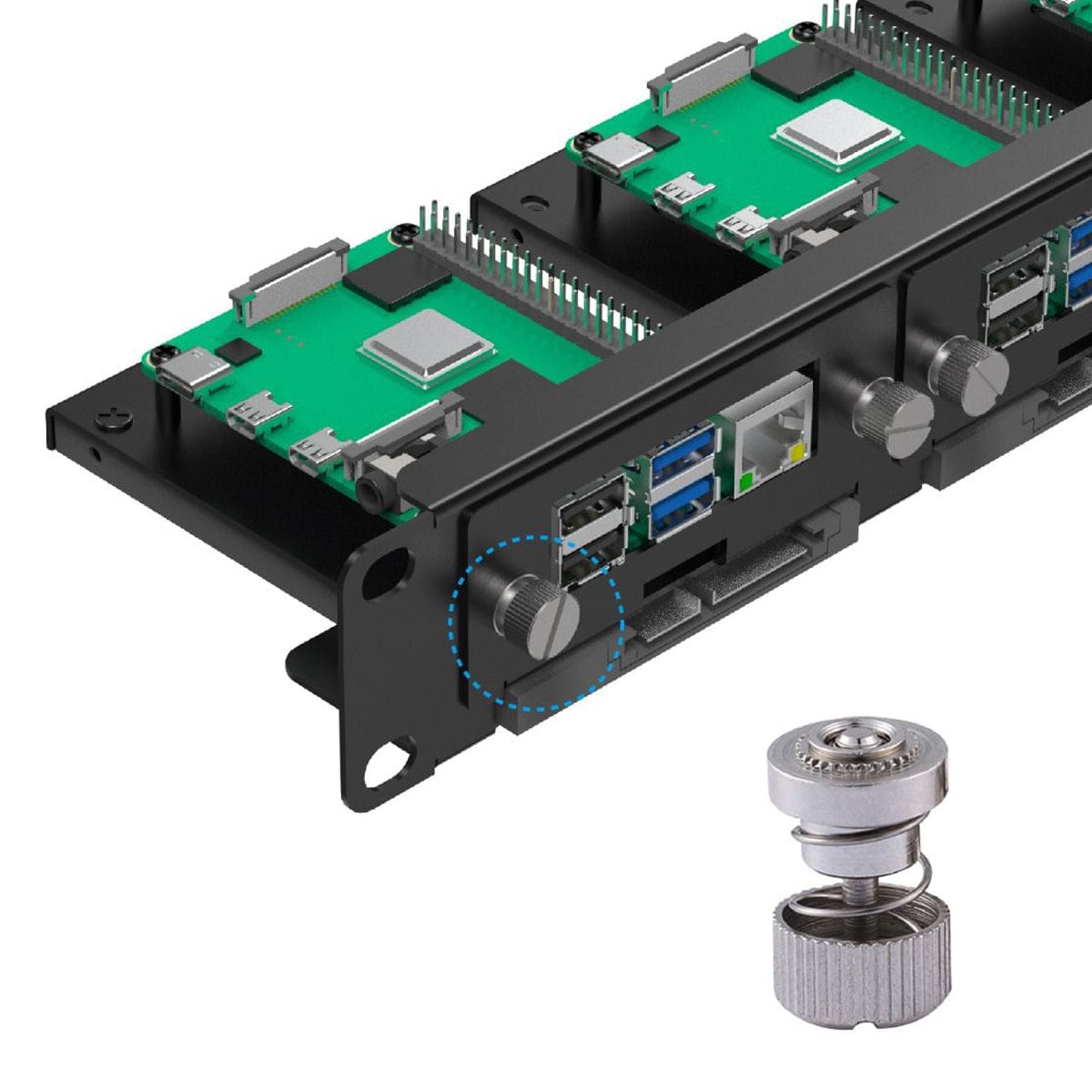 Uctronics 19" 1U Raspberry Pi Rack Mount with SSD Mounting Brackets (Holds 5x RPi) - The Pi Hut