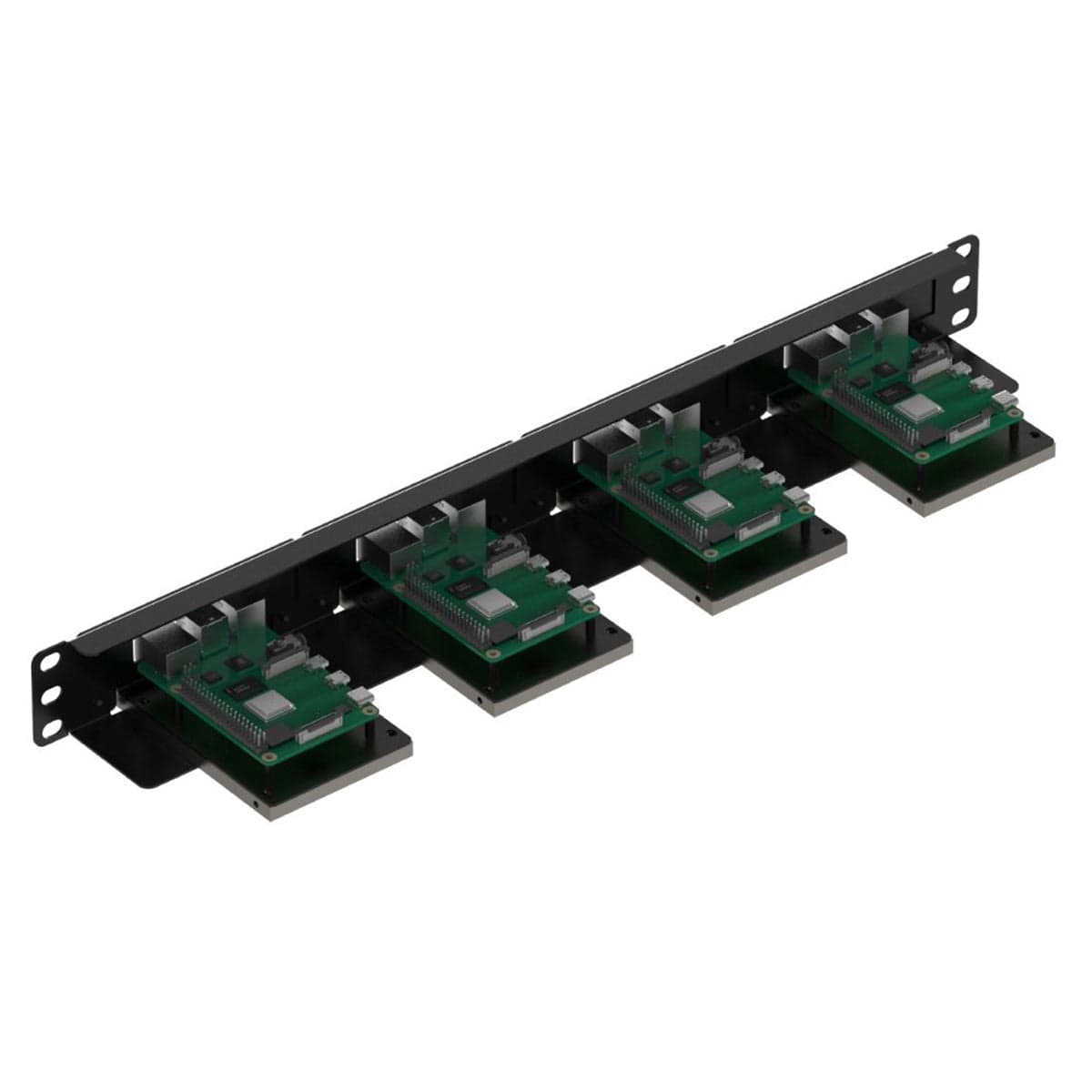 Uctronics 19" 1U Raspberry Pi Rack Mount with SSD Mounting Brackets (Holds 4x RPi) - The Pi Hut