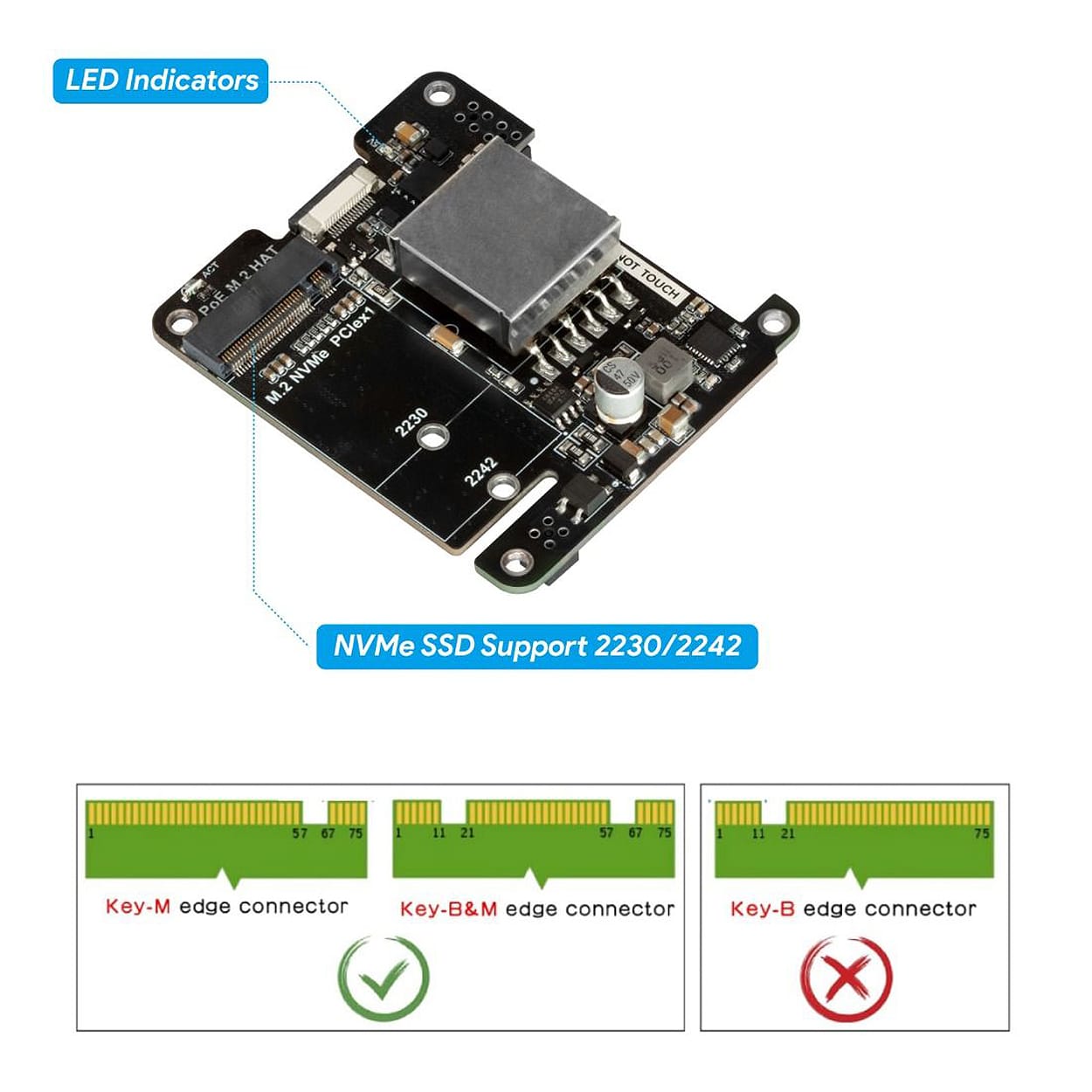 Uctronics 5V 5A PoE+ NVMe HAT for Raspberry Pi 5 (with Active Cooler) by Uctronics - The Pi Hut