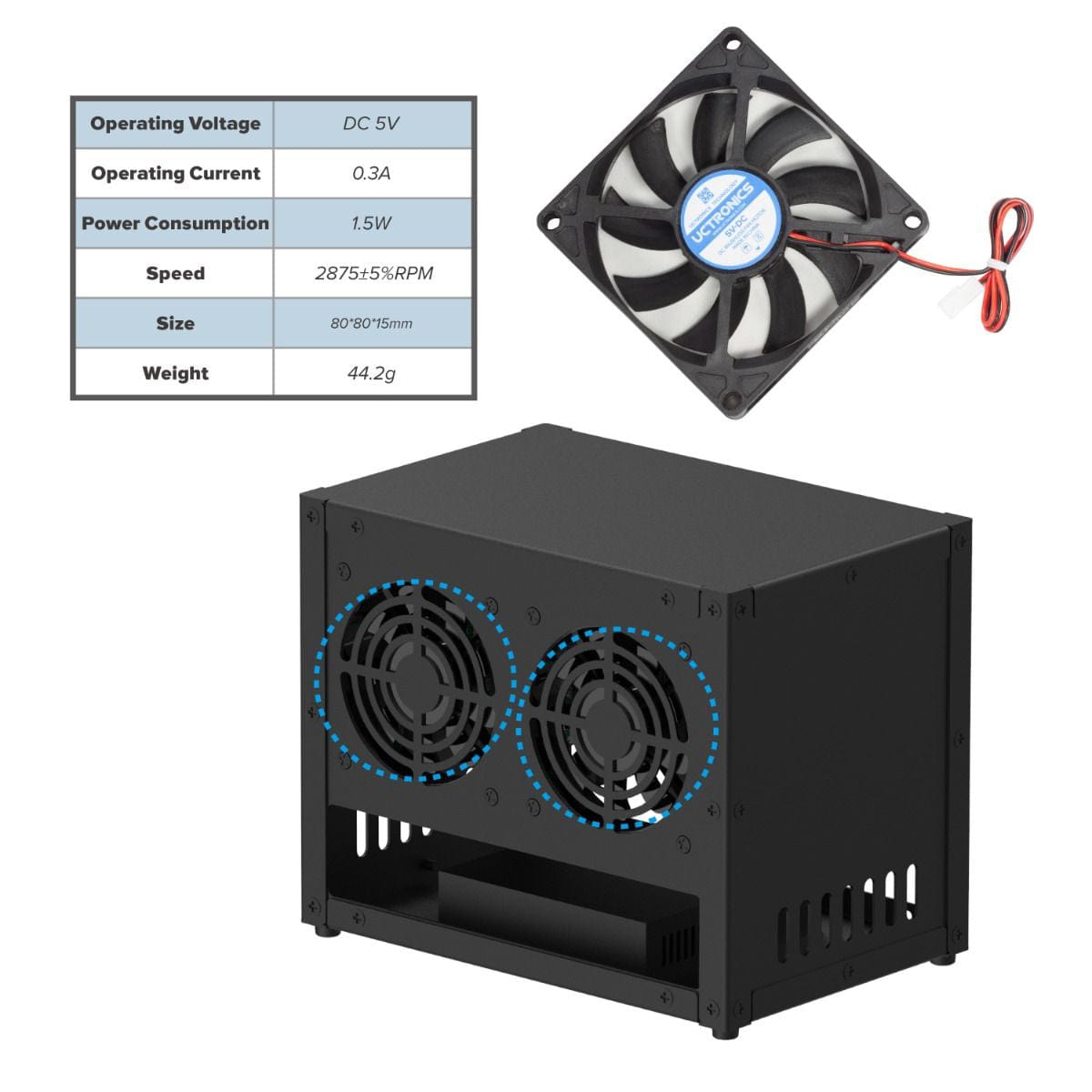 Uctronics Complete Enclosure for Raspberry Pi Clusters V3.0 - The Pi Hut