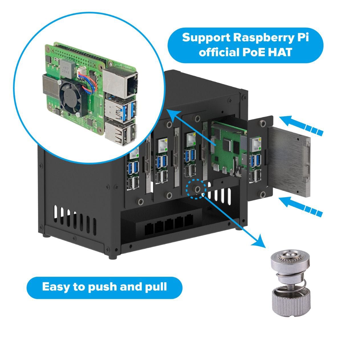 Uctronics Complete Enclosure for Raspberry Pi Clusters V3.0 - The Pi Hut