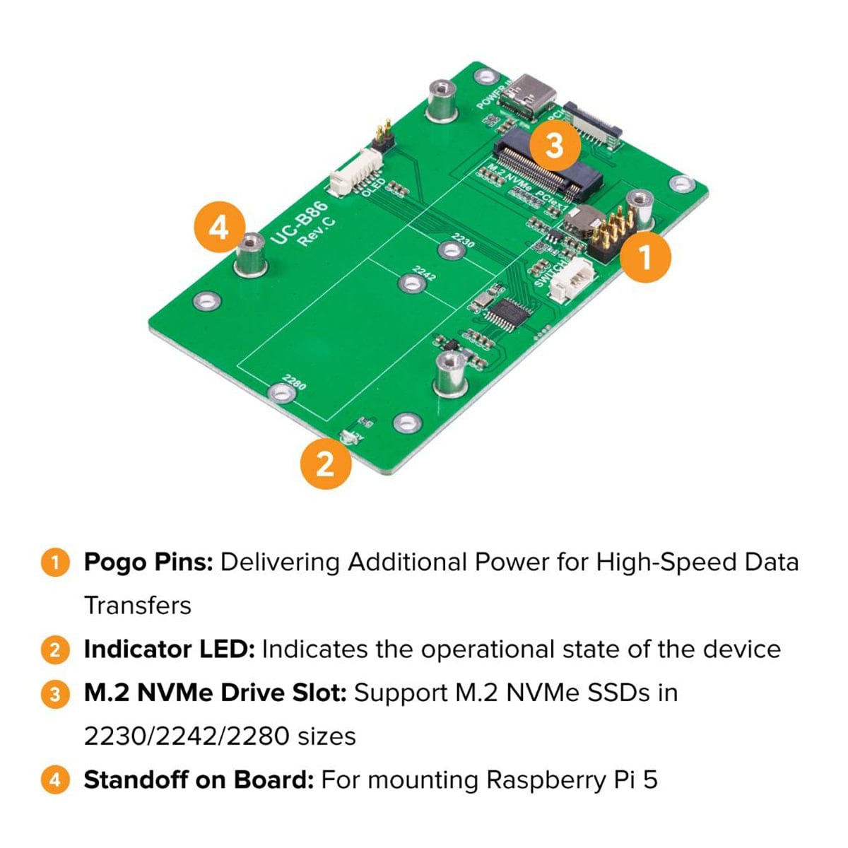 Uctronics M.2 to PCIe Adapter for Raspberry Pi by Uctronics - The Pi Hut