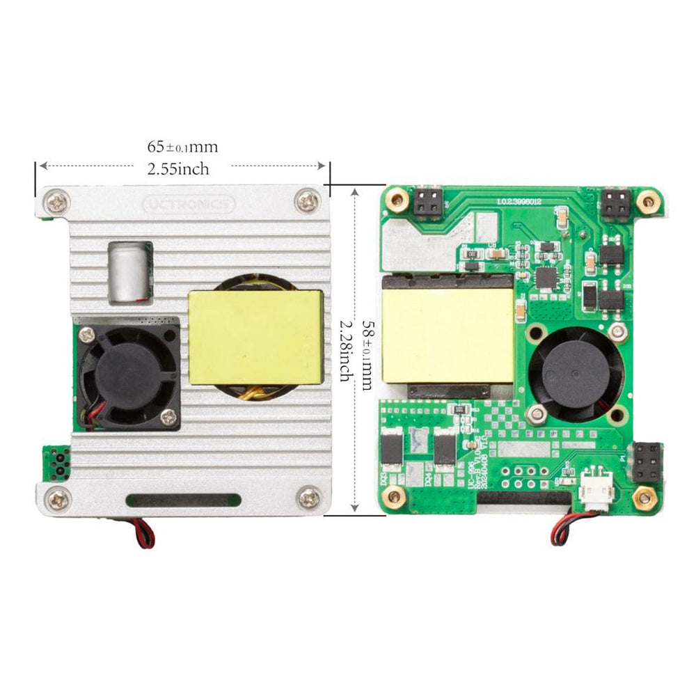 Uctronics PoE+ HAT for Raspberry Pi 5 with Active Cooler (802.3af/at)