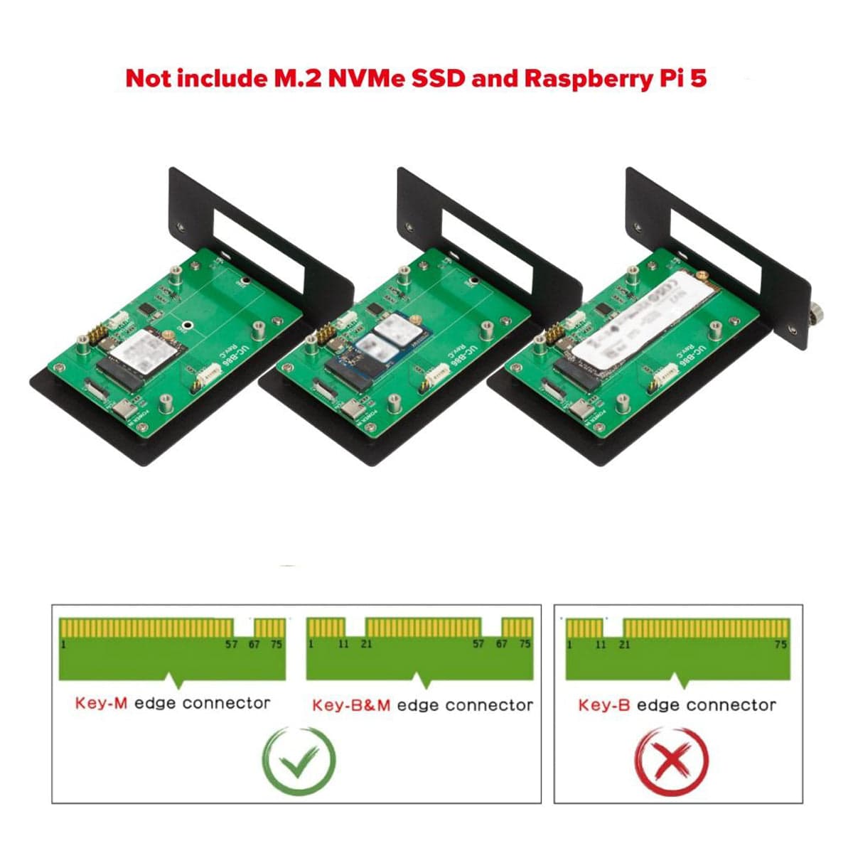 Uctronics Rack Basic for Pi 5 - 19" 1U Rack Mount with 4x M.2 Bases by Uctronics - The Pi Hut