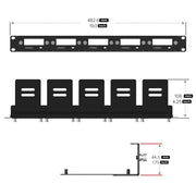 Uctronics Rack Basic for Pi 5 - 19" 1U Rack Mount with 5x M.2 Bases by Uctronics - The Pi Hut