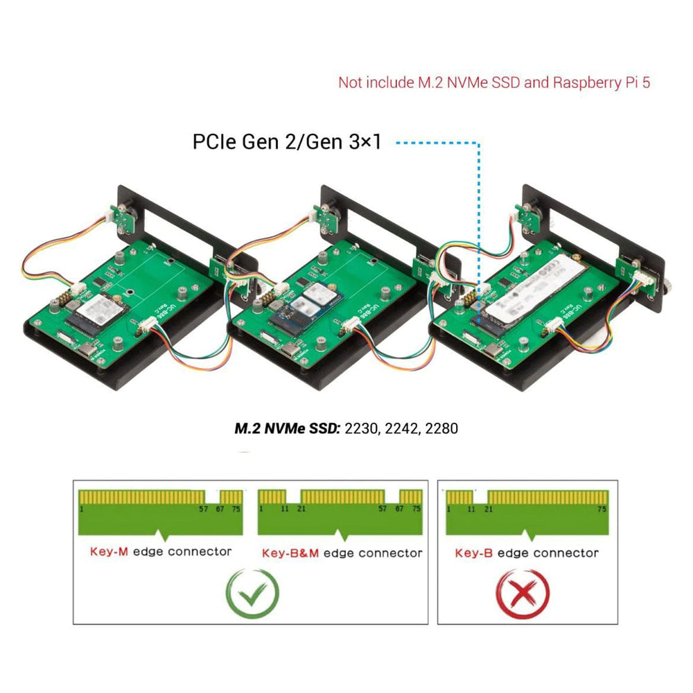 Uctronics Rack Pro for Pi 5 - 19" 1U Rack Mount with 4x M.2 Bases and LCDs by Uctronics - The Pi Hut