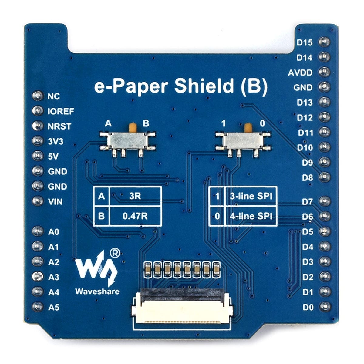 Universal E-Paper Raw Panel Driver Shield (B) for Arduino - The Pi Hut