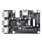 USB 3.2 Gen1 and M.2 HAT+ for Raspberry Pi 5 by Waveshare - The Pi Hut