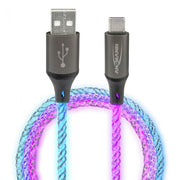 USB-A to USB Type-C cable with RGB LED Lighting (1m) - The Pi Hut