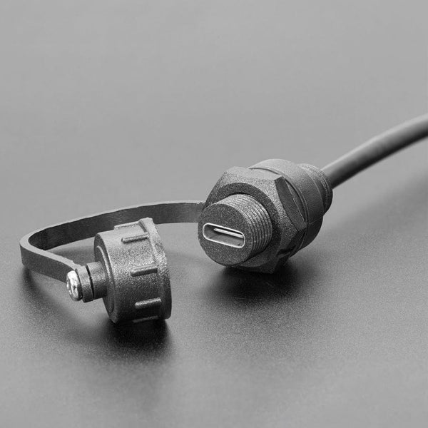 Cable Mount Small USB C Small Round Panel Mount Extension Cable - The Pi Hut