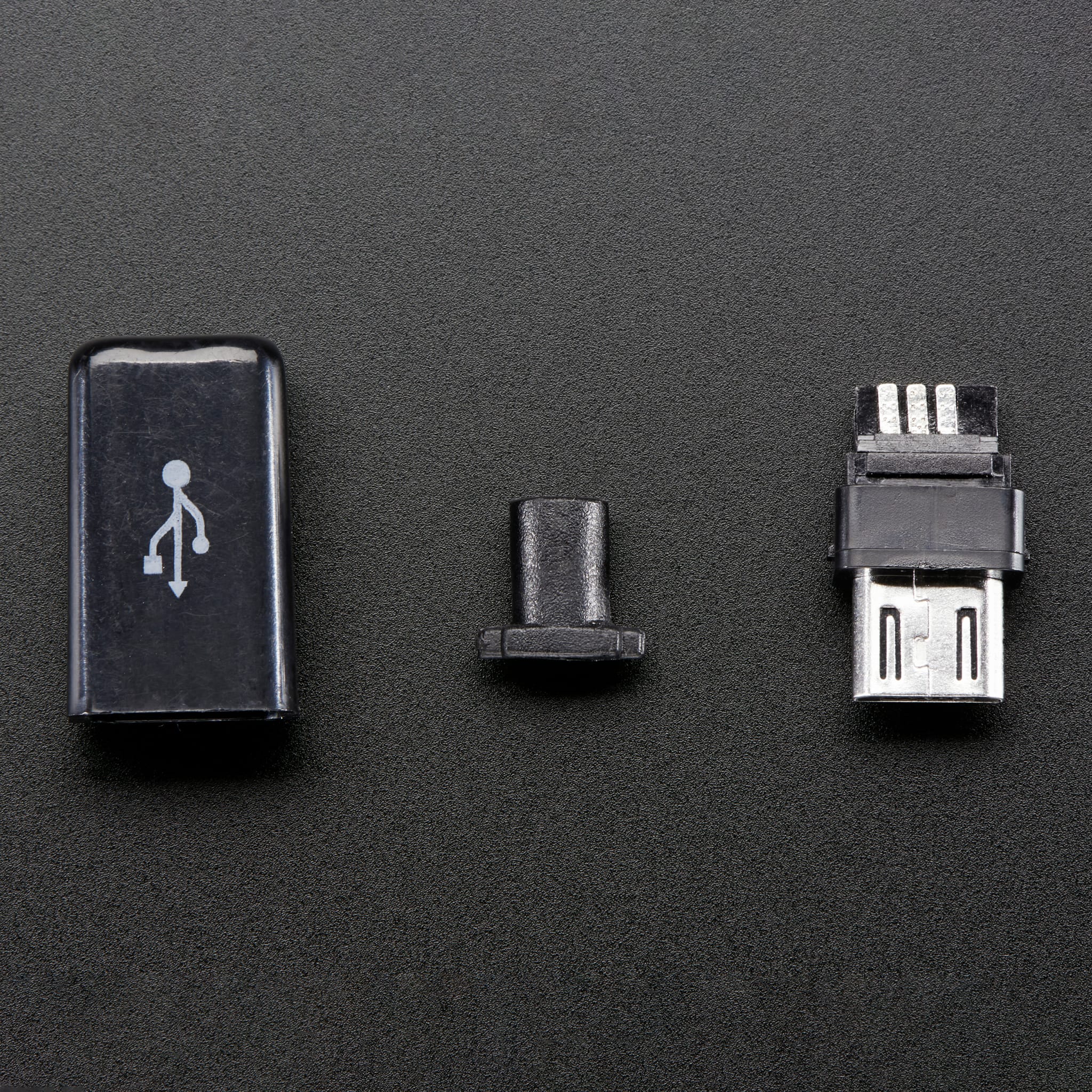 USB DIY Slim Connector Shell - MicroB Plug by Adafruit - The Pi Hut