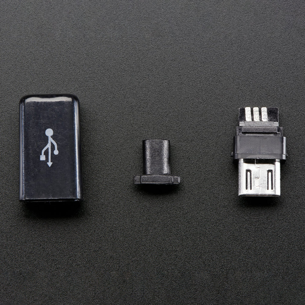 USB DIY Slim Connector Shell - MicroB Plug by Adafruit - The Pi Hut