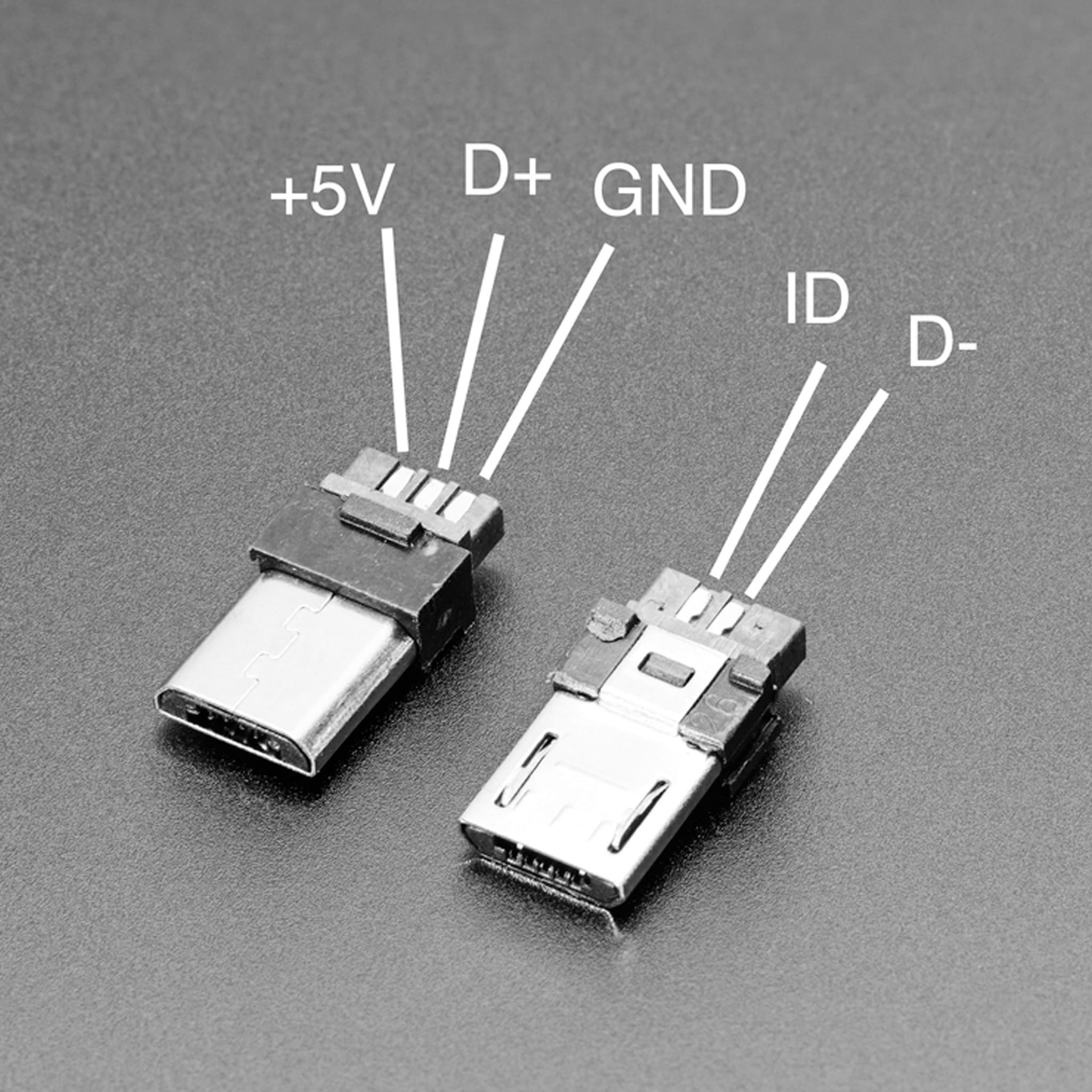 USB DIY Slim Connector Shell - MicroB Plug by Adafruit - The Pi Hut