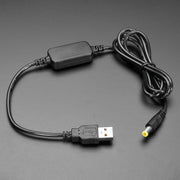 USB to 5.5mm / 2.1mm or 2.5mm DC Booster Cable - 12V Output by Adafruit - The Pi Hut