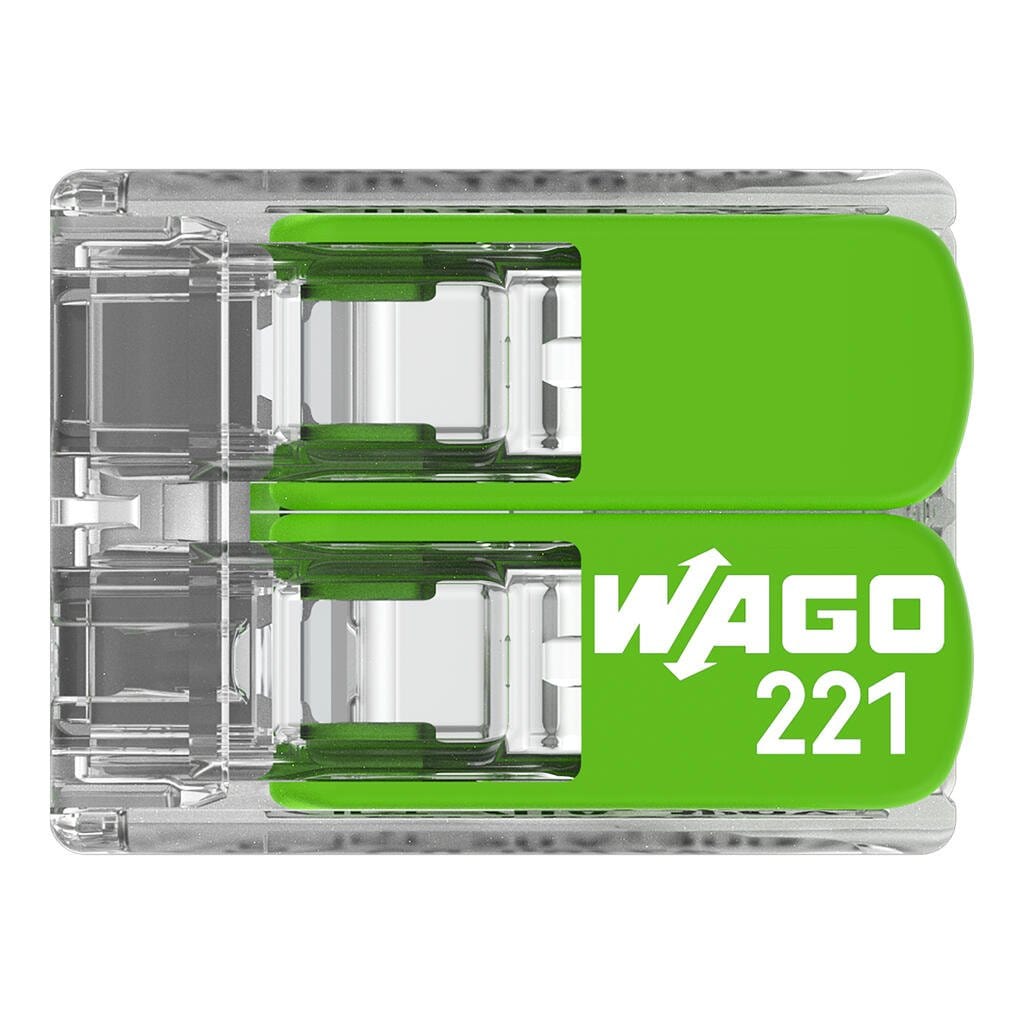 WAGO Green 221-422 32A 2-Way Lever Connectors - Pack of 3 - The Pi Hut