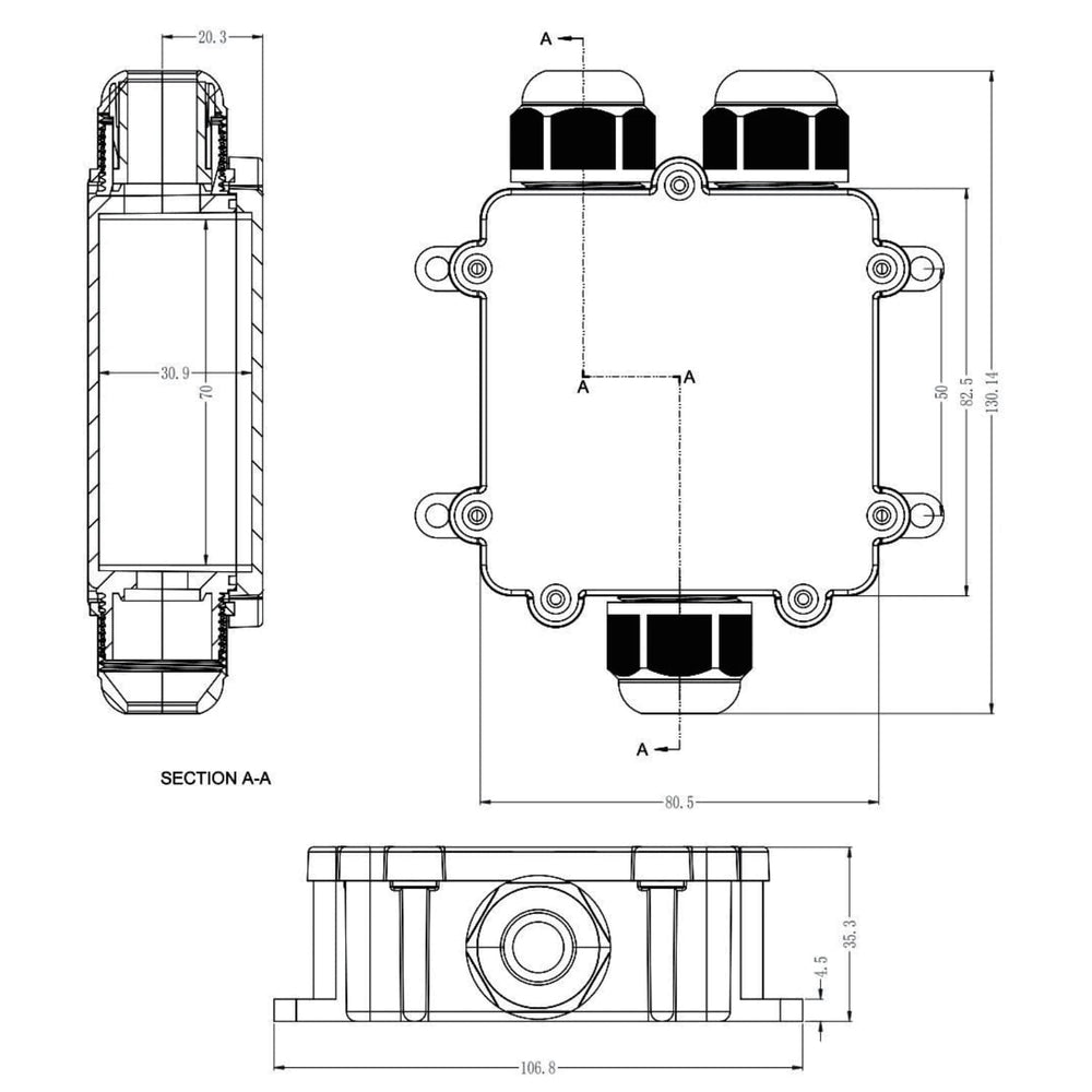 Waterproof Junction Box Kit for S2100 Data Logger by Seeed - The Pi Hut