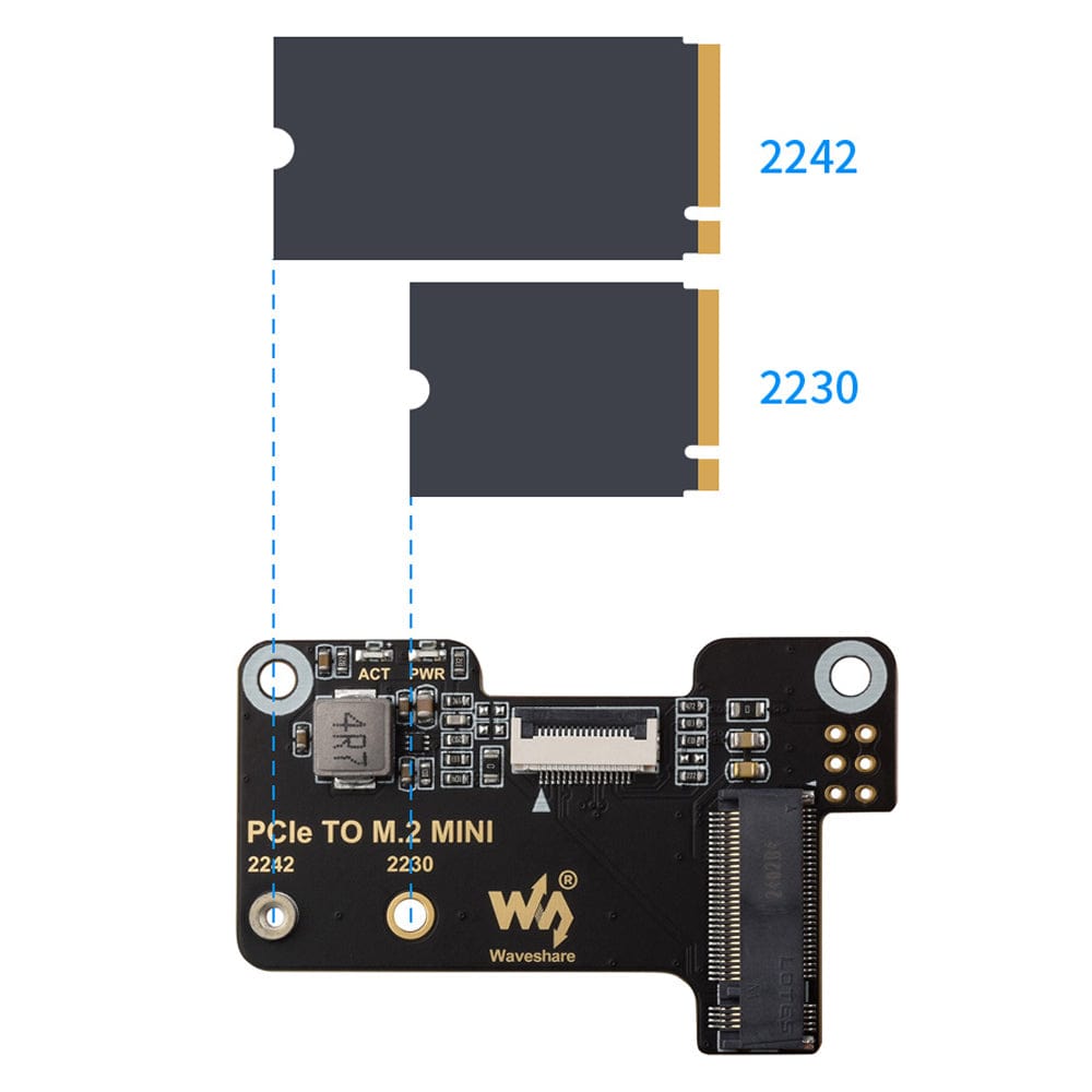 Waveshare Mini M.2 Adapter for Raspberry Pi 5 by Waveshare - The Pi Hut