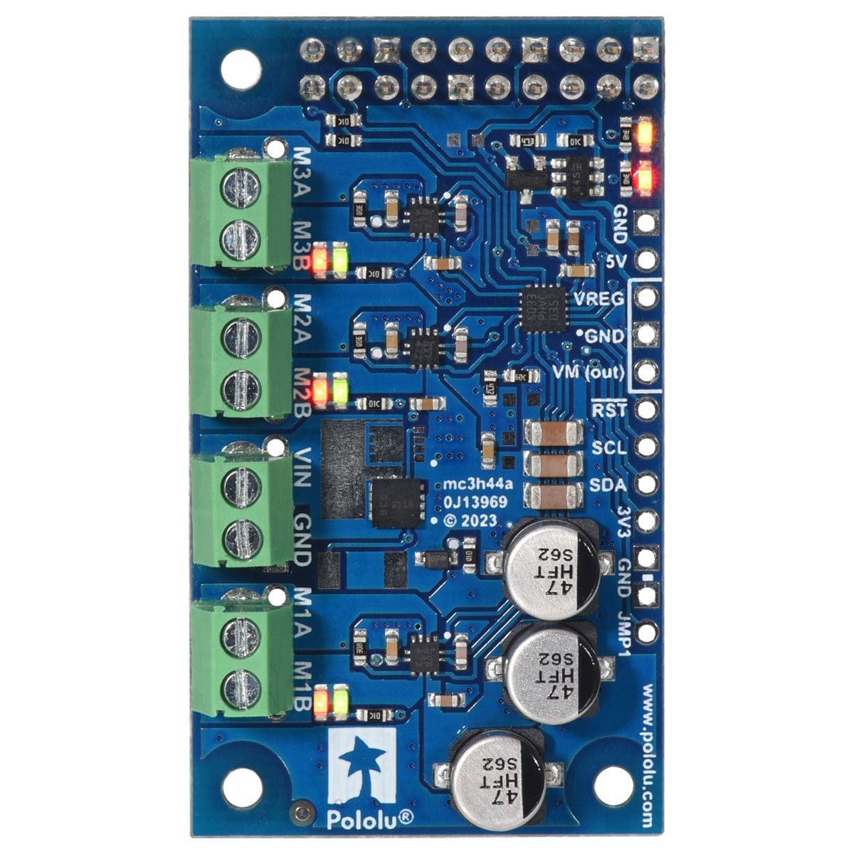 Pololu Motoron M3H550 Triple Motor Controller for Raspberry Pi - The Pi Hut