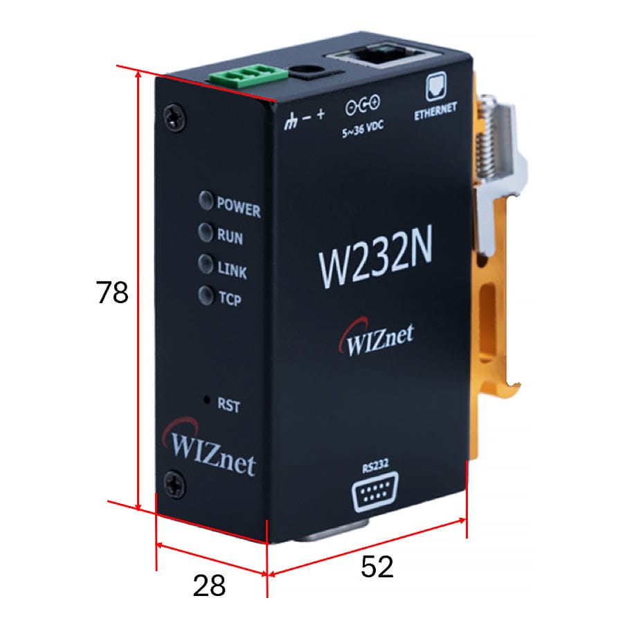 WIZnet W232N Ethernet to RS232 Converter by WIZnet - The Pi Hut