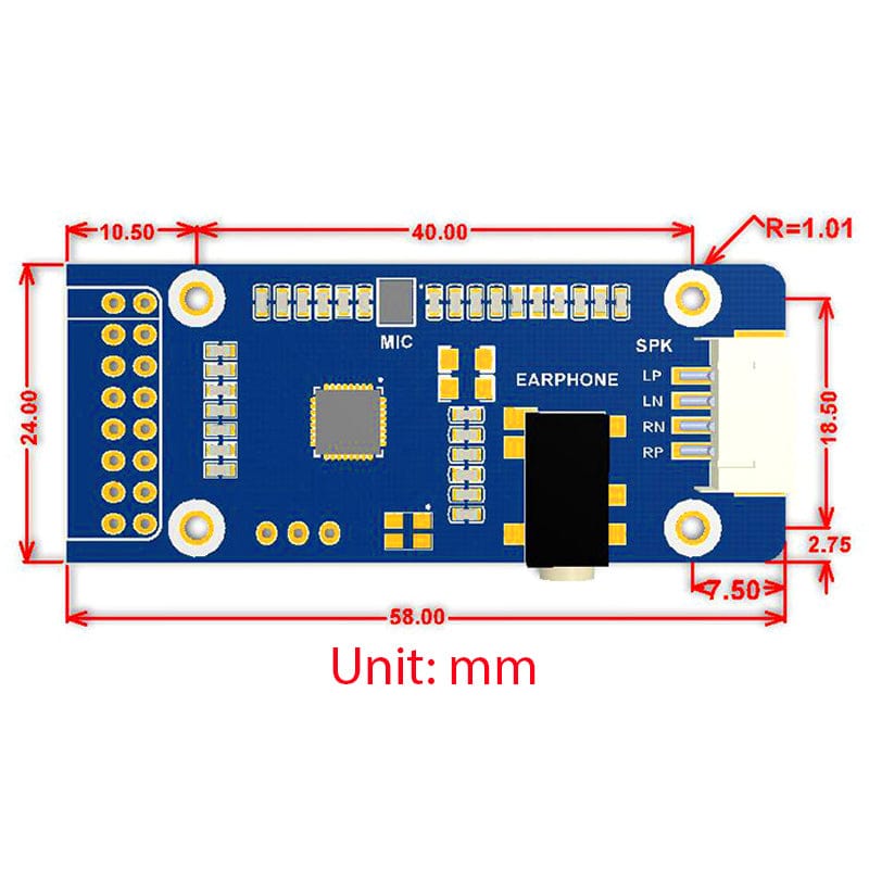 WM8960 Stereo CODEC Audio Module (Play/Record) - The Pi Hut