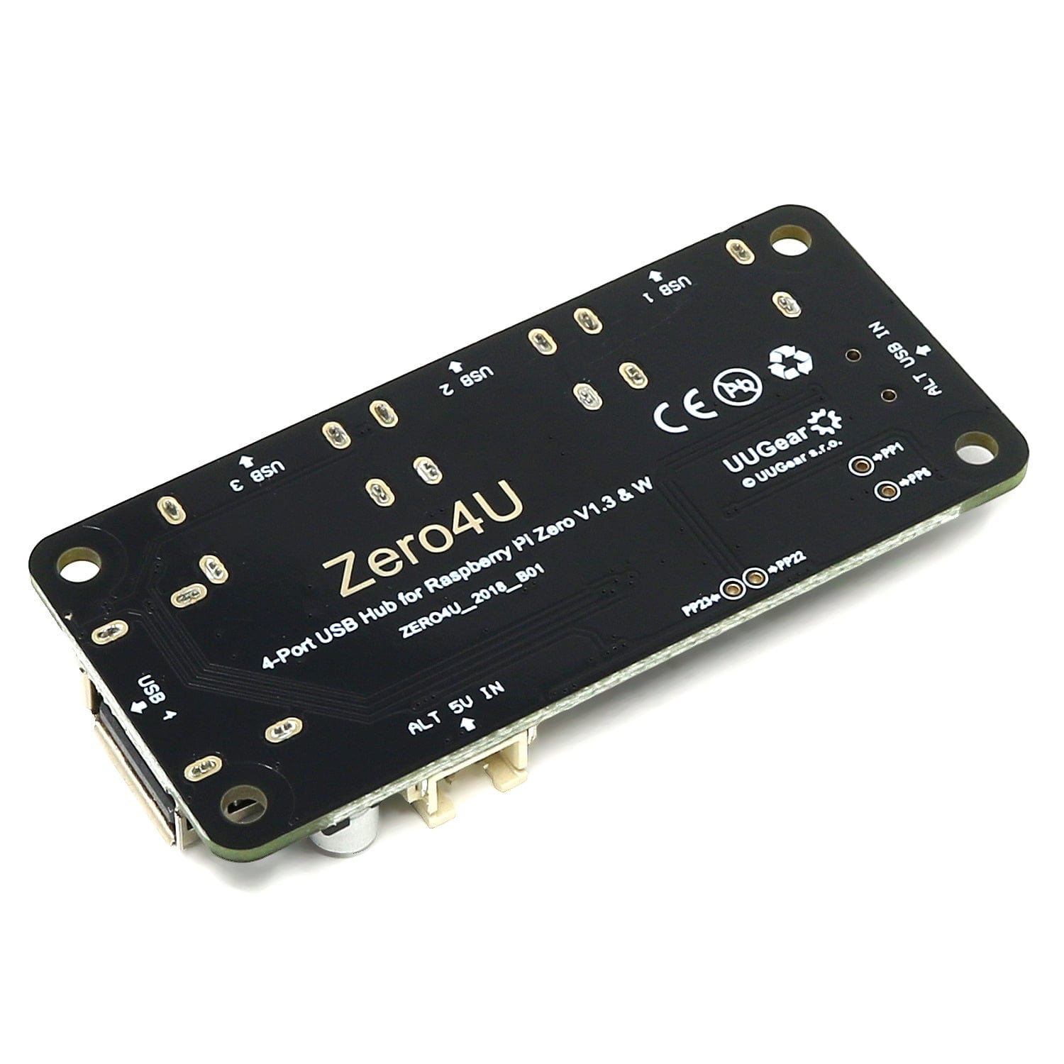 Zero4U 4-Port USB Hub (Without Pogo Pins) - The Pi Hut