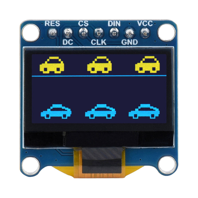 0.96" OLED Display Module - Upper Yellow/Lower Blue (128x94) - The Pi Hut