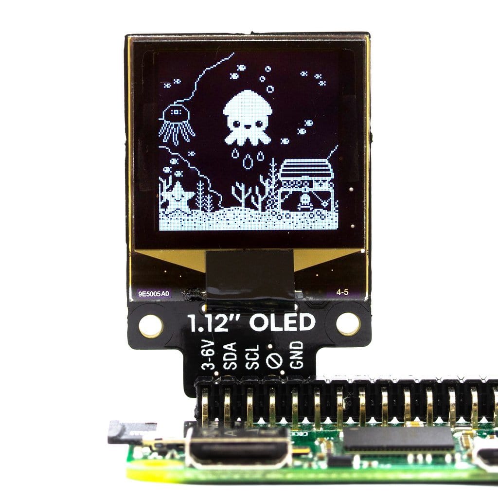 1.12" Mono OLED (128x128, white/black) Breakout - I2C - The Pi Hut